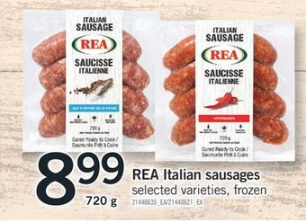 Fortinos Rea italian sausages, 720 g offer