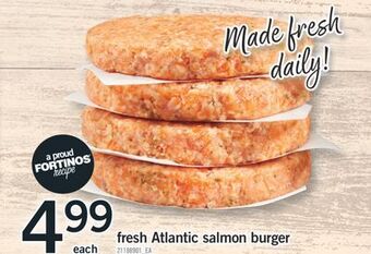 Fortinos Fresh atlantic salmon burger offer