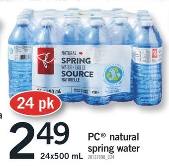 Fortinos Pc® natural spring water, 24x500 ml offer