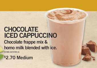 Fortinos Chocolate iced cappuccino offer