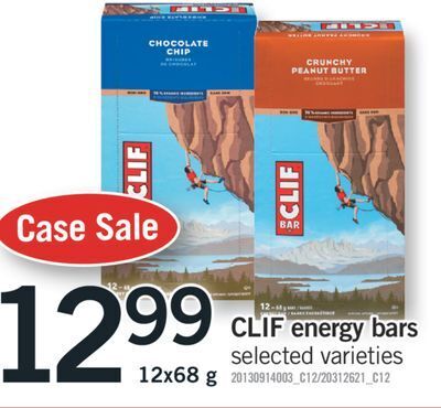 Fortinos Clif energy bars, 12x68 g offer