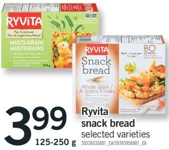 Fortinos Ryvita snack bread, 125-250 g offer