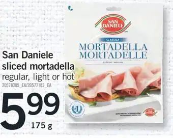Fortinos San daniele sliced mortadella offer