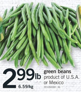 Fortinos Green beans offer
