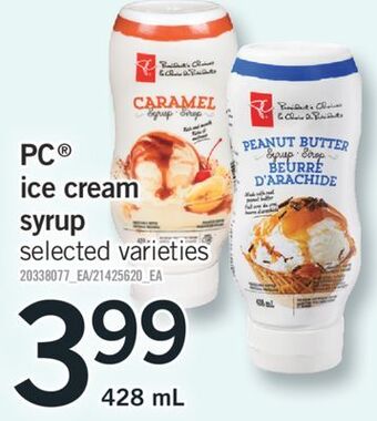 Fortinos Pc® ice cream syrup, 428 ml offer
