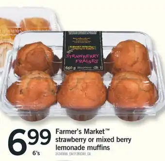 Fortinos Farmer's market™ strawberry or mixed berry lemonade muffins offer