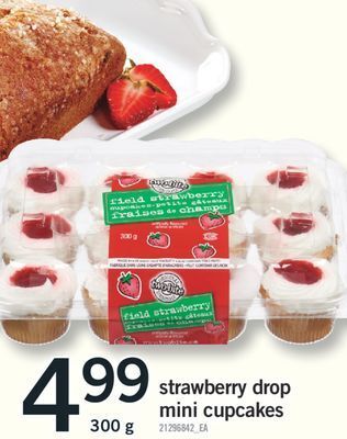 Fortinos Strawberry drop mini cupcakes, 300 g offer