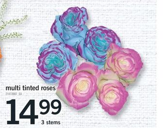 Fortinos Multi tinted roses, 3 stems offer