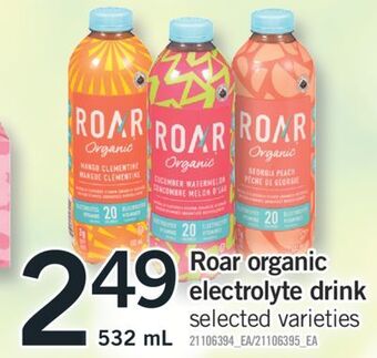 Fortinos Roar organic electrolyte drink, 532 ml offer