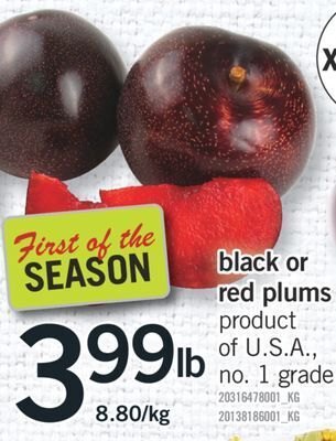 Fortinos Black or red plums offer