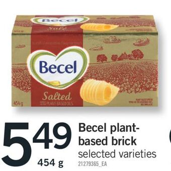 Fortinos Becel plant-based brick, 454 g offer