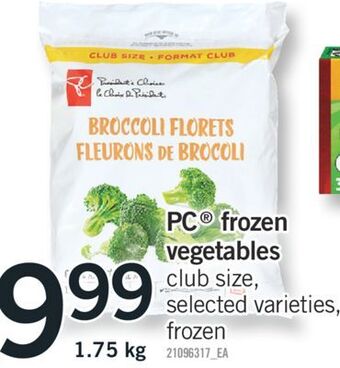 Fortinos Pc® frozen vegetables, 1.75 kg offer