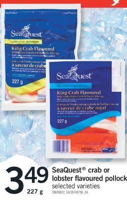Fortinos Seaquest® crab or lobster flavoured pollock, 227 g offer