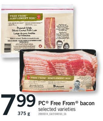 Fortinos Pc® free from® bacon, 375 g offer