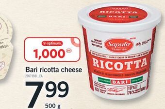 Fortinos Bari ricotta cheese, 500 g offer