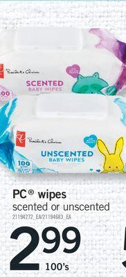 Fortinos Pc® wipes, 100's offer