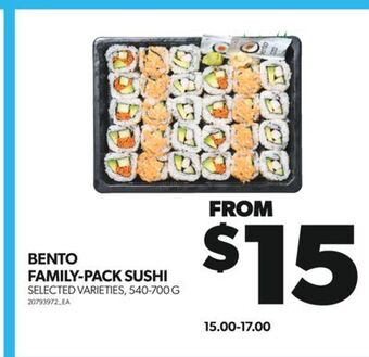 Real Canadian Superstore Bento family-pack sushi, 540-700 g offer