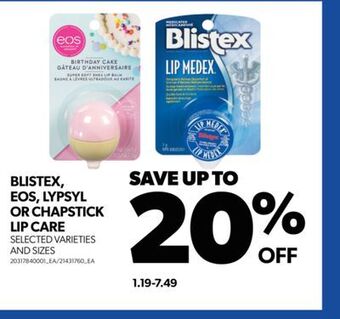 Real Canadian Superstore Blistex, eos, lypsyl or chapstick lip care offer