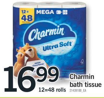 Fortinos Charmin bath tissue, 12=48 rolls offer
