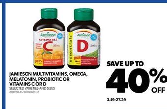 Real Canadian Superstore Jamieson multivitamins, omega, melatonin, probiotic or vitamins c or d offer