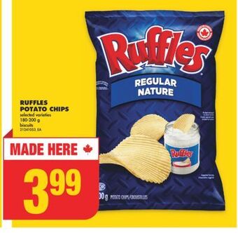 No Frills Ruffles potato chips, 180-200 g offer