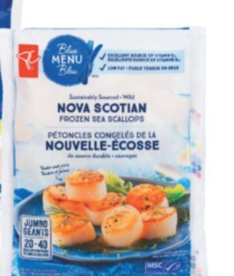 Real Canadian Superstore Pc® blue menu® wild nova scotian sea scallops, jumbo, 20-40 per lb, 400 g offer