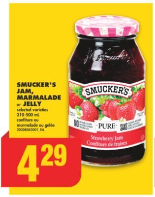 No Frills Smucker's jam, marmalade or jelly, 310-500 ml offer