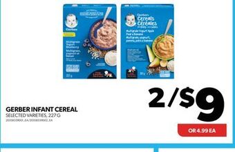 Real Canadian Superstore Gerber infant cereal, 227 g offer