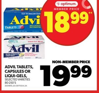 Real Canadian Superstore Advil tablets, capsules or liqui-gels, 80-250's offer