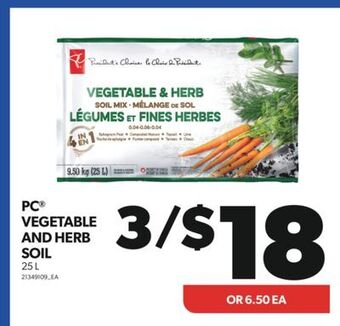 Real Canadian Superstore Pc® vegetable and herb soil, 25 l offer