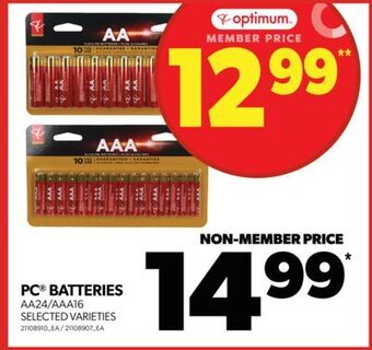 Real Canadian Superstore Pc® batteries offer