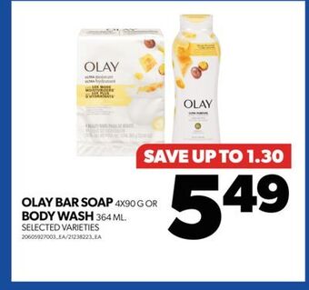 Real Canadian Superstore Olay bar soap 4x90 g or body wash 364 ml offer