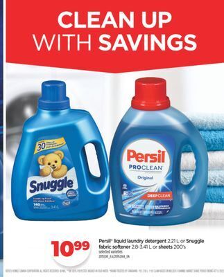 Real Canadian Superstore Persil® liquid laundry detergent 2.21 l or snuggle fabric softener 2.8-3.41 l or sheets 200's offer