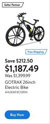 Walmart Gotrax 26inch electric bike offer