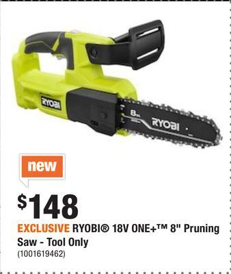 Home Depot Exclusive ryobi® 18v one+™ 8 pruning saw - tool only offer