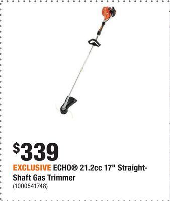 Home Depot Exclusive echo® 21.2cc 17 straight-shaft gas trimmer offer