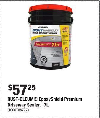Home Depot Rust-oleum® epoxyshield premium driveway sealer, 17l offer