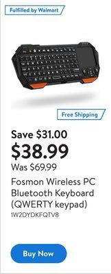 Walmart Fosmon wireless pc bluetooth keyboard (qwerty keypad) offer
