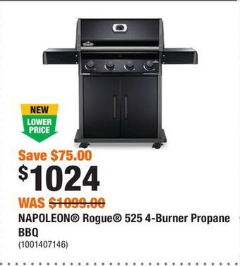 Home Depot Napoleon® rogue® 525 4-burner propane bbq offer