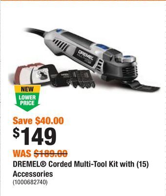 Home Depot Dremel® corded multi-tool kit with (15) accessories offer