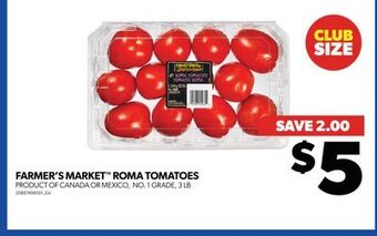Real Canadian Superstore Farmer's market™ roma tomatoes, 3 lb offer