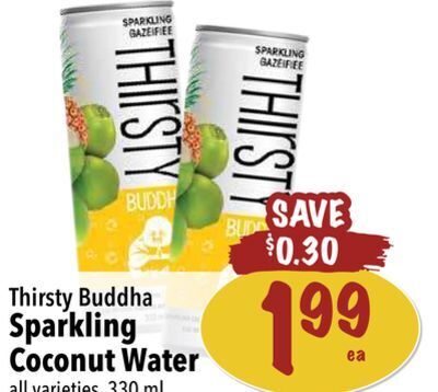 Farm Boy Thirsty buddha sparkling coconut water offer