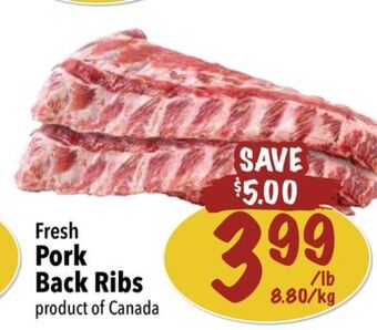 Farm Boy Fresh pork back ribs offer