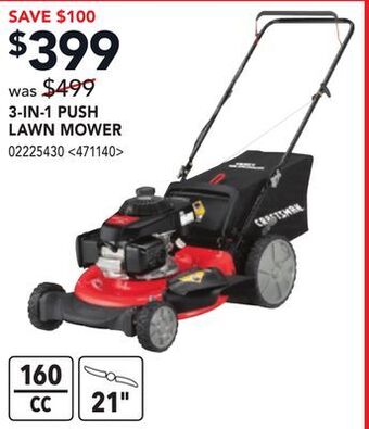 RONA 3-in-1 push lawn mower offer