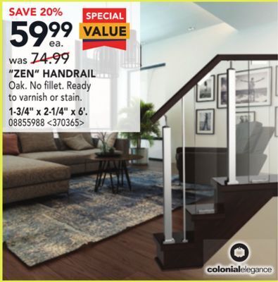 RONA Colonial elegance zen handrail 1-3/4 x 2-1/4 x 6' offer