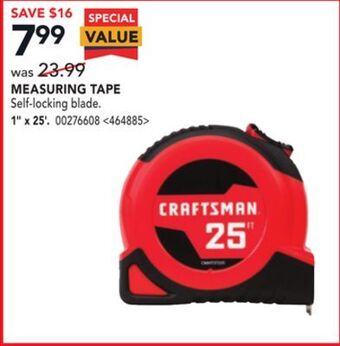RONA Craftsman measuring tape offer