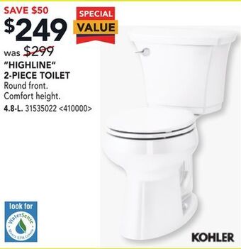 RONA Kohler highline 2-piece toilet offer