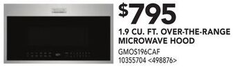 RONA Frigidaire 1.9 cu. ft. over-the range microwave hood offer