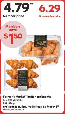 Valu-mart Croissants au beurre délices du marché, 260-336 g offer