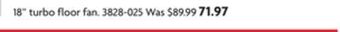 Home Hardware 18 turbo floor fan. offer